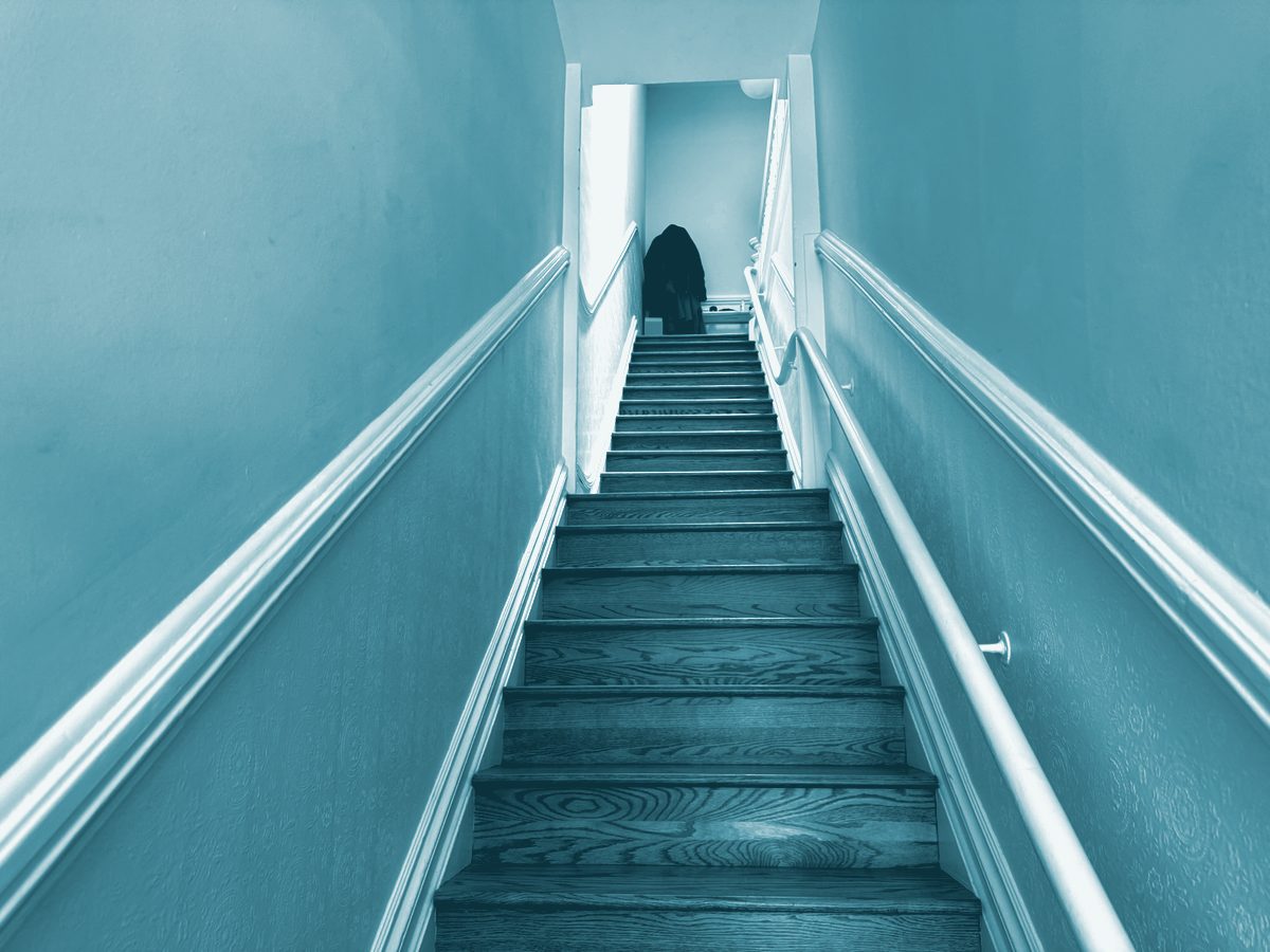 An interior stairway